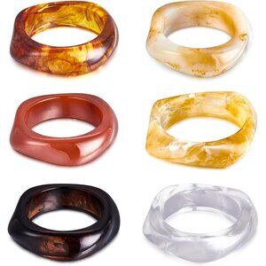Stylish 6 Pcs Irregular Geometric Bangle Bracelets for Fashionable Women